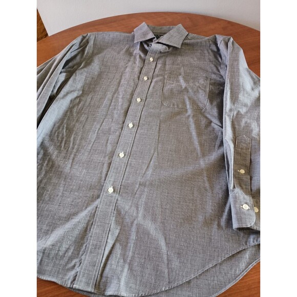Lauren Ralph Lauren Mens Dress Shirt Gray Large 16 1/2 32/33 Button Up Non Iron - Picture 4 of 11
